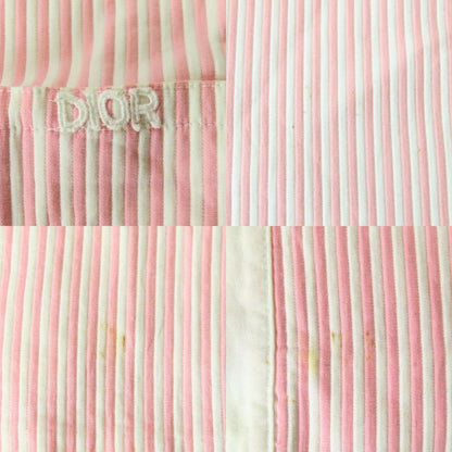 Christian Dior Dress L Cotton Pink White Stripe Apparel Women Christian Dior