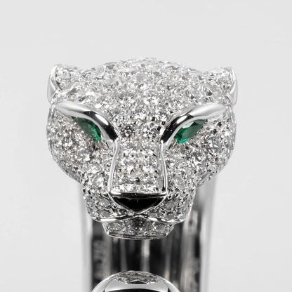 Cartier Panthère 18kwhite Gold × Diamonds × Emerald #18 Ladies 15.94g Ring