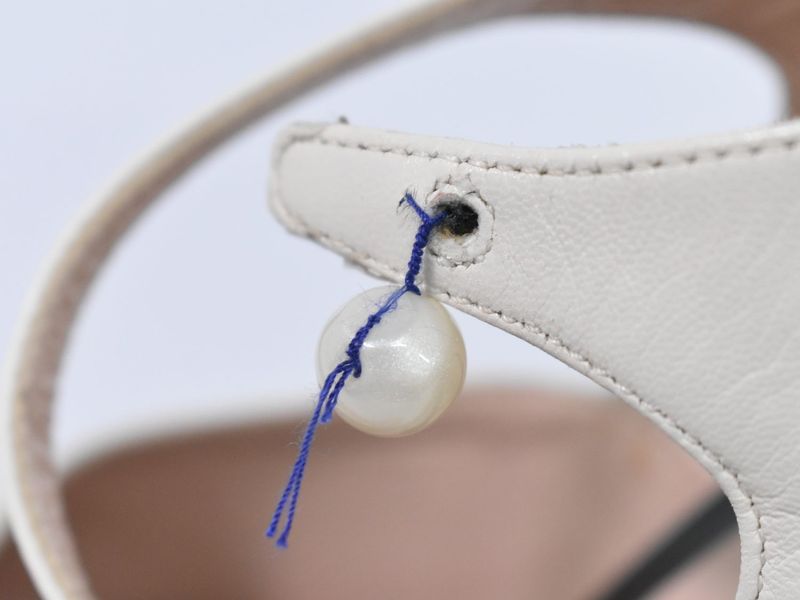 Authentic Gucci Interlocking G Faux Pearl Pumps Heels 38 Leather Ivory Women's