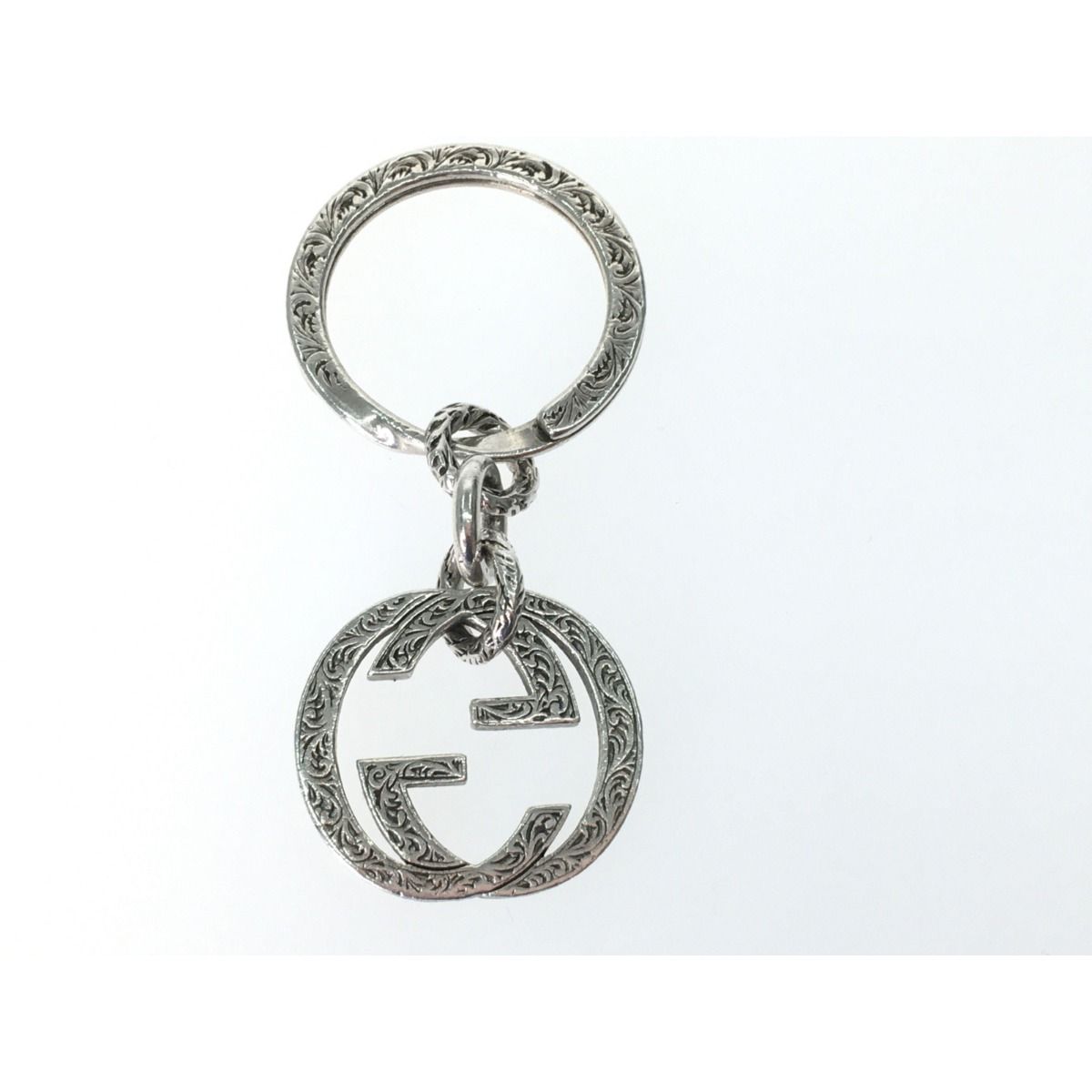 Gucci Engraving G Interlocking G Key Ring Star Ring Silver