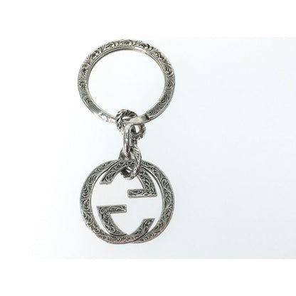 Gucci Engraving G Interlocking G Key Ring Star Ring Silver
