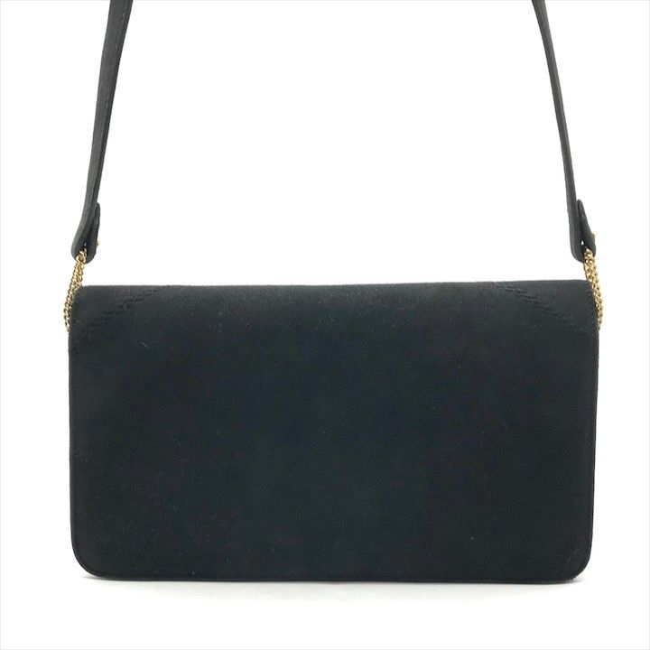 Hermes Dobris Suede 2-Way Shoulder Clutch Black