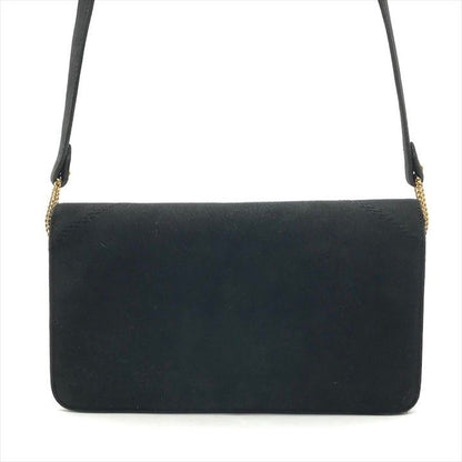 Hermes Dobris Suede 2-Way Shoulder Clutch Black