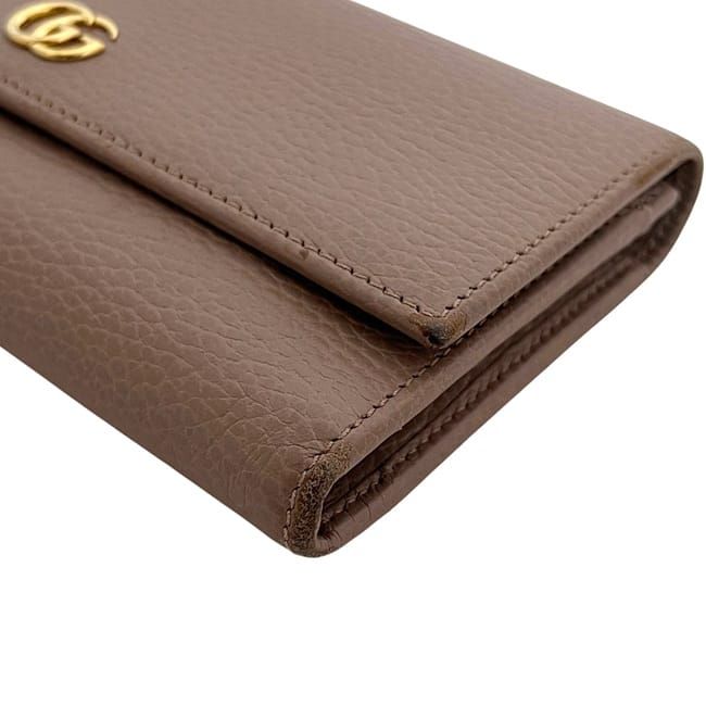 Gucci Bifold Long Wallet Pink Beige Marmont 456116 Wallet