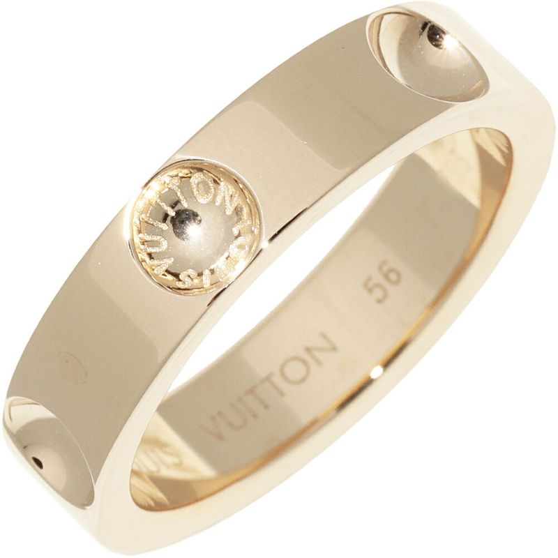 Louis Vuitton 18K Yellow Gold Petite Bague Empreinte Ring Q9126j