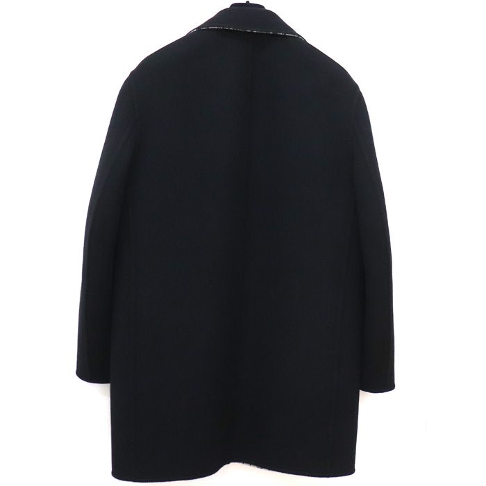 Louis Vuitton Monogram Architecture Jacquard Reversible Pea Coat Black Gray
