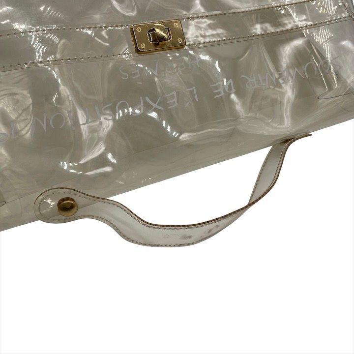 Hermes Vinyl Kelly Logo Hand Beach Clear Transparent Purse
