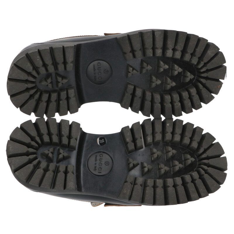 Gucci 577236 Horsebit Bee Embroidery Leather Loafer Women's 38