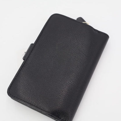 Chanel Camellia Bifold Wallet Leather Black