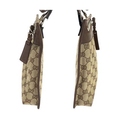 Gucci Beige Brown Silver Hardware GG Canvas 92562 Shoulder Bag Shoulder Women