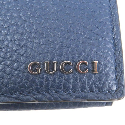 Gucci 771152 Logo Silver Hardware Bifold Leather Card Case Business Card Holder