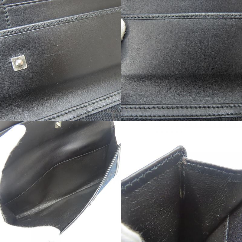 Gucci Long Wallet 035.0416.2180 Webline GG Canvas Black Fold Classic Women Men