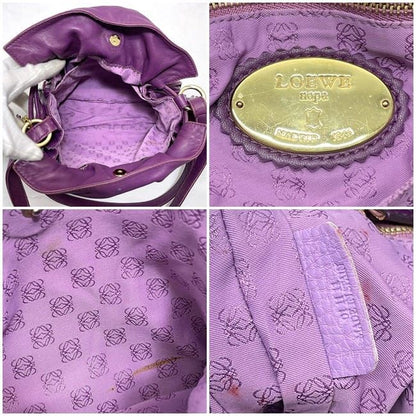 Loewe Shoulder Bag Flamenco Purple 2way Nappa Leather Preowned