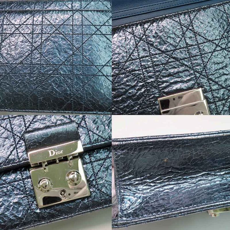 Dior Miss Dior Wallet Chain Shoulder Bag Metallic Blue - Svhardware