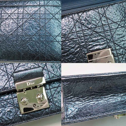 Dior Miss Dior Wallet Chain Shoulder Bag Metallic Blue - Svhardware