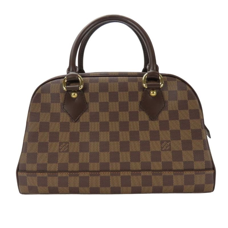 Louis Vuitton Handbags Duomo N60008 Damier Leather Ebène Brown Gold Hardware