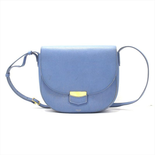 Celine Shoulder Bag Trotter Compact Light Blue Leather