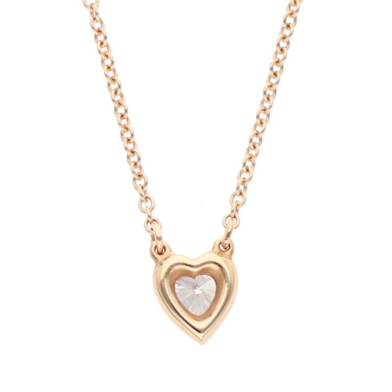 Tiffany & Co By-the-yard 18K Pink Gold Diamond Heart Necklace Men's 16inch