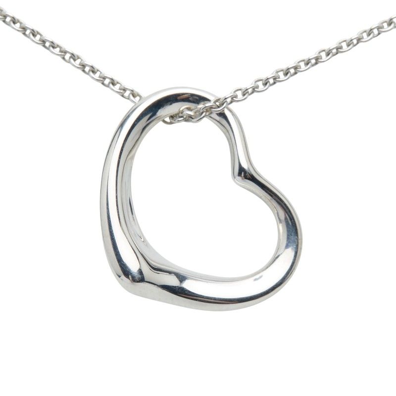 Tiffany & Co Open Heart Pendant Necklace Sv925 Silver Ladies Tiffany & Co