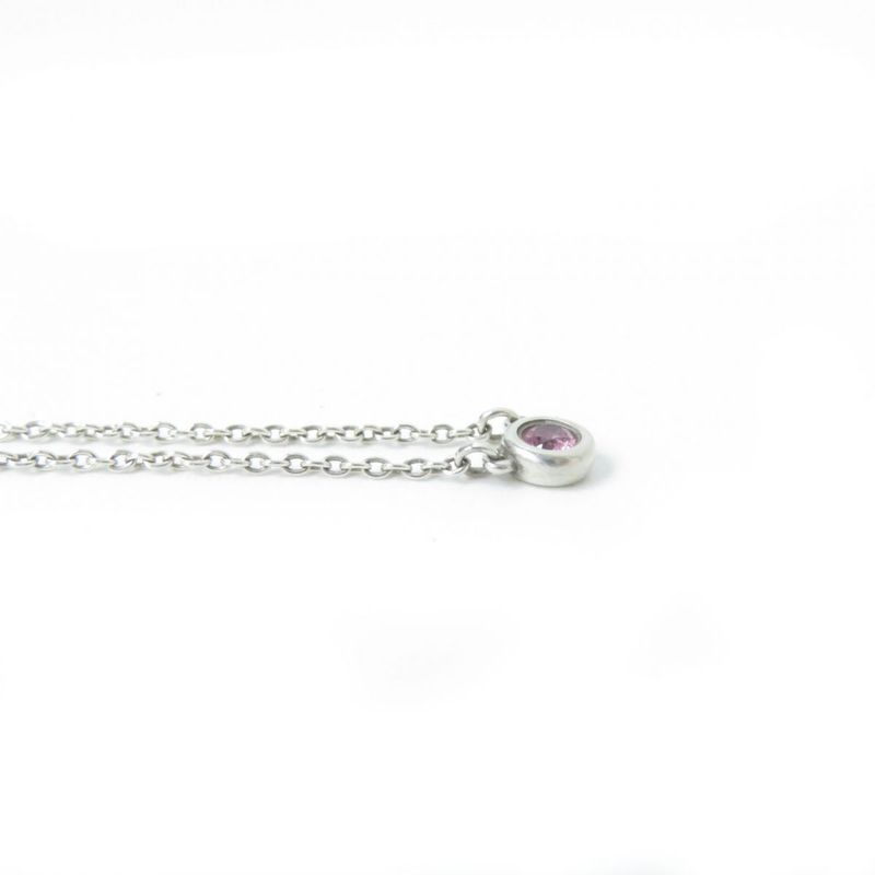 Tiffany & Co Elsa Peretti By-the-yard Ag925 1P Pink Sapphire Necklace Pendant