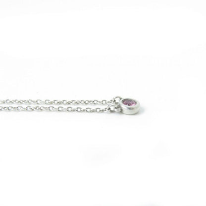Tiffany & Co Elsa Peretti By-the-yard Ag925 1P Pink Sapphire Necklace Pendant