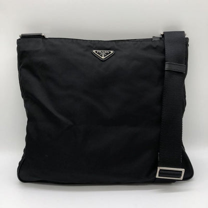 Prada Shoulder Bag Nylon Leather Black Ladies Men Fashion Vintage