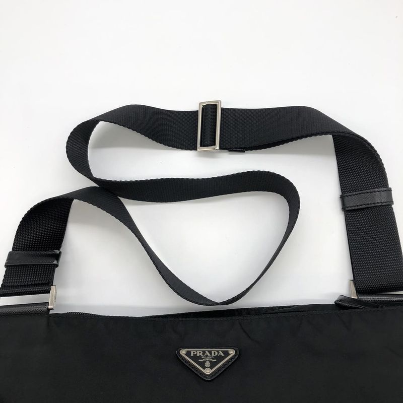Prada Shoulder Bag Nylon Leather Black Ladies Men Fashion Vintage