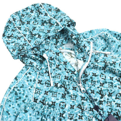 Louis Vuitton 23AW Monogram Printed Windbreaker Zip-up Nylon Jacket Light Blue