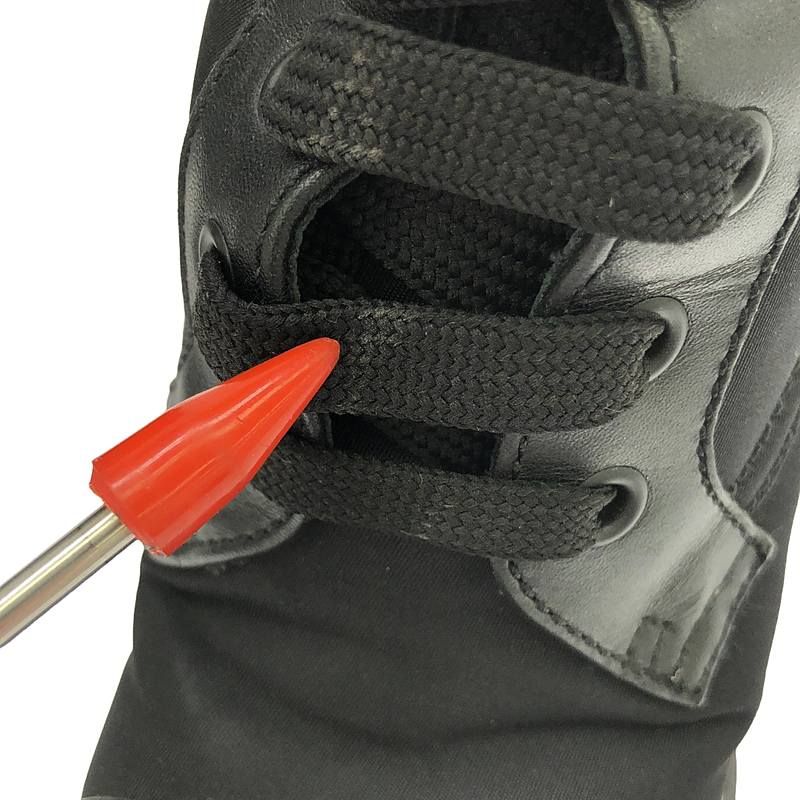 Prada Leather And Nylon Ankle Boots Plate Nylon Switch Leather Heeled Boots