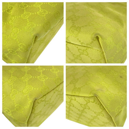 Gucci Yellow Beige Silver Hardware GG Canvas/leather 001 3386 Shoulder Bag