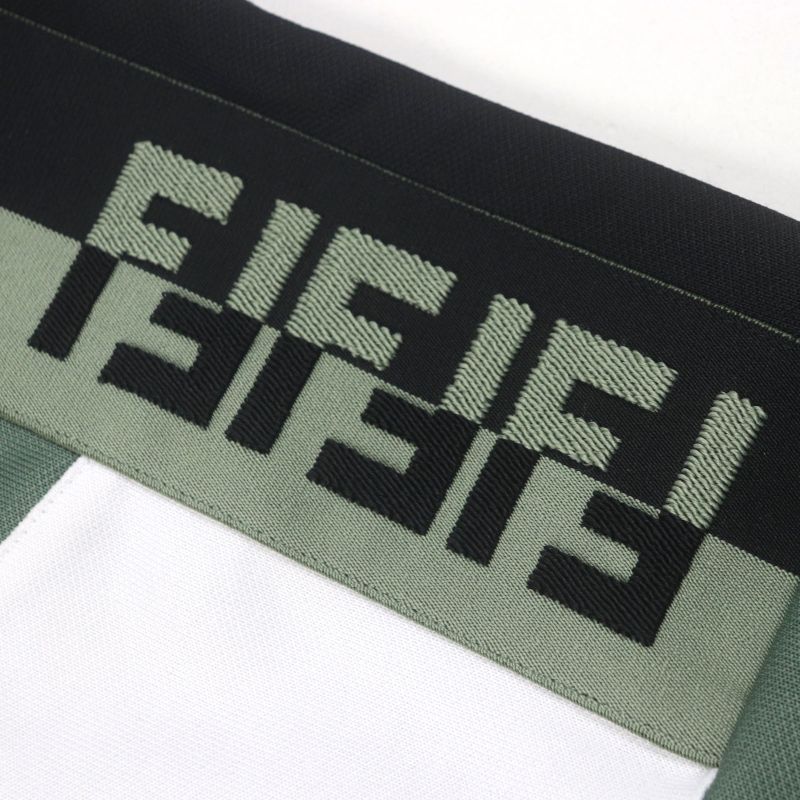  Fendi Fab557 FF Logo 2WAY Jersey Track Pants Green Black White S Made In