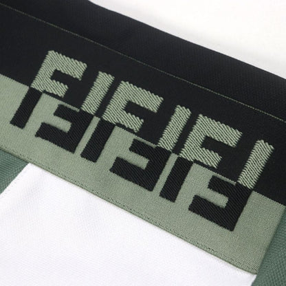  Fendi Fab557 FF Logo 2WAY Jersey Track Pants Green Black White S Made In
