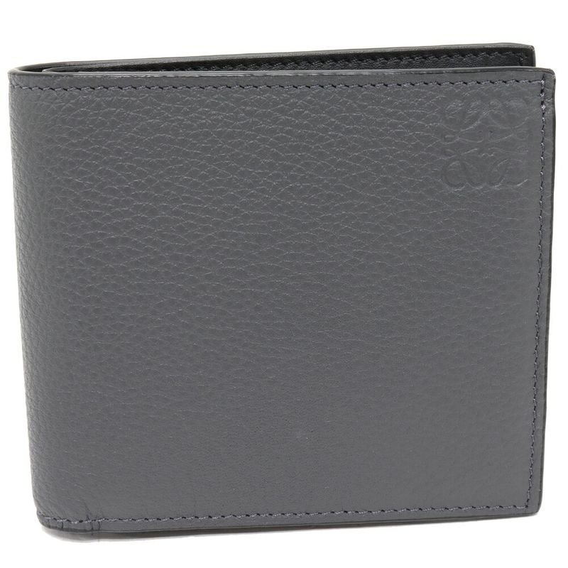Loewe Bi-fold Coin Wallet With Coin Purse Soft Grain Calf Grey And Black