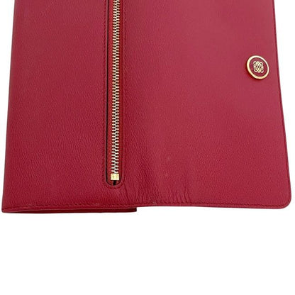 Loewe Foldable Long Wallet Continental Wallet Red Anagram Excellent Condition