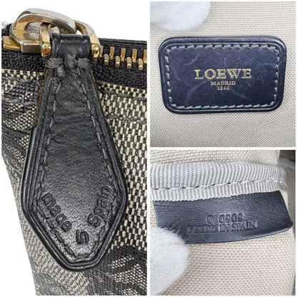 Loewe Mini Tote Bag Repeat Anagram Logo Navy Blue Pvcleather Shoulder Bag With