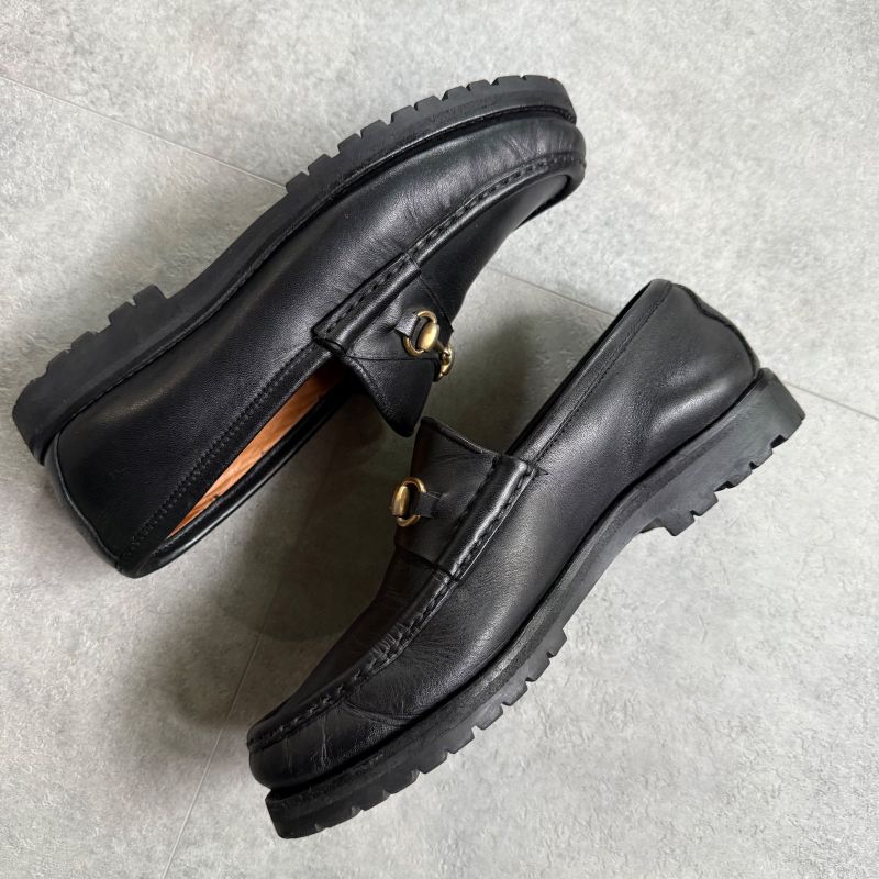 Gucci Horsebit Loafers Leather Black Gold Hardware 35 1 2 22.5cm (8.86in)