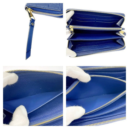 Louis Vuitton M60570 Monogram Empreinte Leather Zippy Wallet Navy 371634 Long