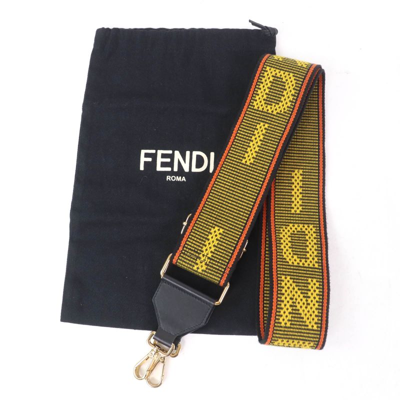 Fendi 8av386 Strap You Logo Leather Use Shoulder Strap Multicolor Storage With