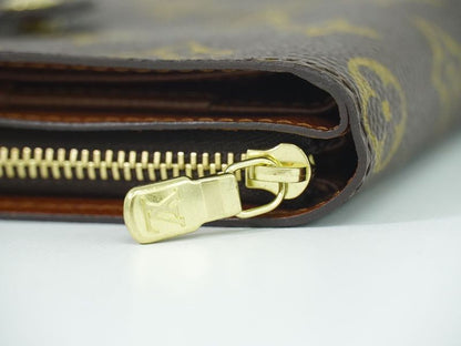 Authentic Louis Vuitton LV Compact Zip Monogram Fold Wallet Brown M61667
