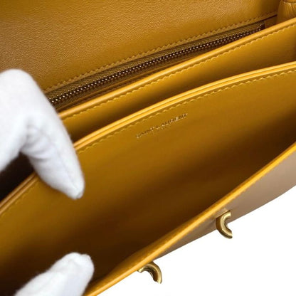 Saint Laurent Shoulder Bag Mayon Satchel 649795 Leather Orange Gold Hardware