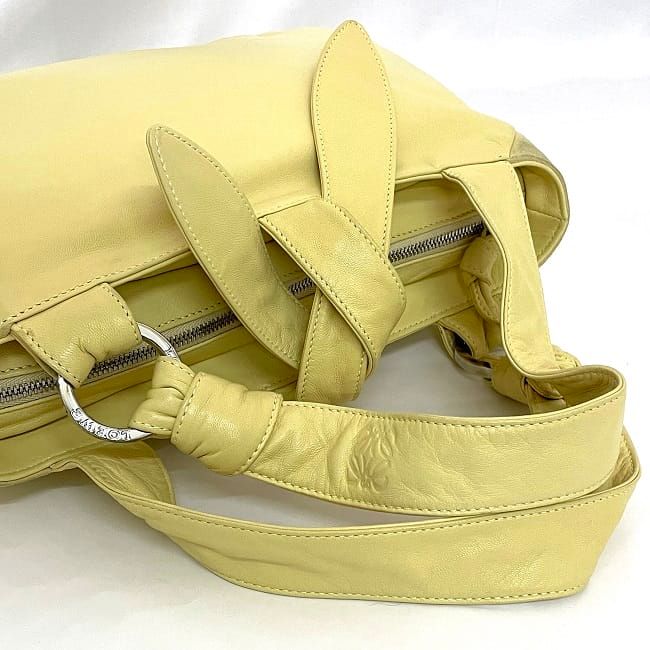 Loewe Handbag Yellow Anagram Excellent Condition Leather Suede Preowned