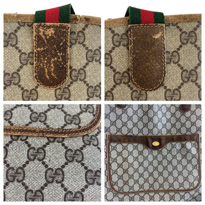 Gucci Vintage Sherry Line Old Gucci GG Supreme Canvas Tote Bag Shoulder Bag