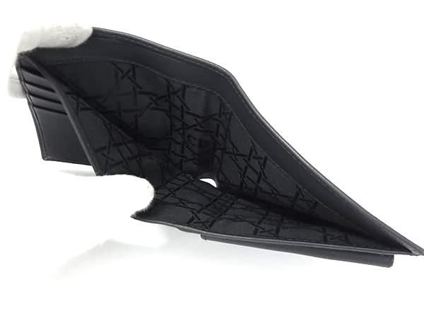 Christian Dior Leather Bifold Wallet Coin Purse Black Fp1186