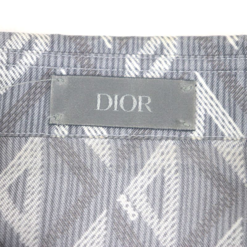 DIOR 19c545a5797 CD Diamond Twill Silk Shirt 100% Silk Wing Tailoring Logo