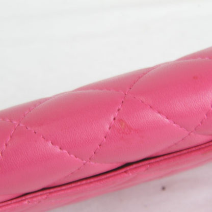 Chanel Timeless Classic Card/boxed Bifold Wallet Pink Leather