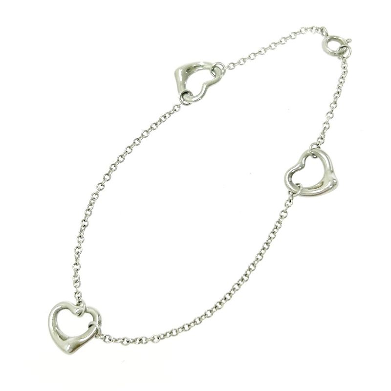 Tiffany & Co Tiffany & Co Silver Elsa Peretti Open Heart 3p Bracelet 2.9g 925
