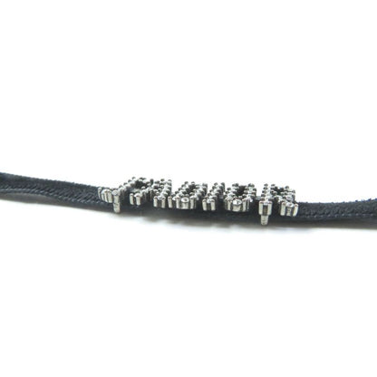 Christian DIOR J'aDIOR Rhinestone Logo Velour Choker With Logo Hardware Black