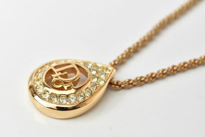 Christian Dior Necklace Choker Christian Dior Vintage Logo Teardrop Motif