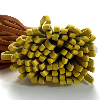 Hermes Carmen Unodos Brown/yellow Key Holder Charm Women's Silver Hardware