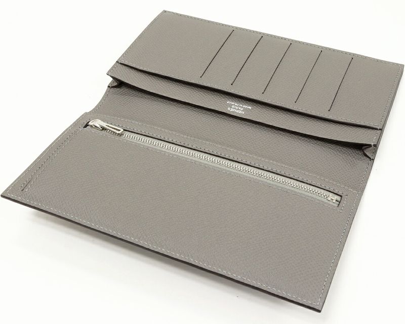 Hermes Zipper Long Wallet With Change Pocket Citizen Twill Long Combine Long
